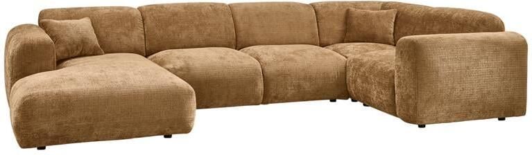 Woood hoekbank rechts Cloud Chenille Geel 80x345x198 cm