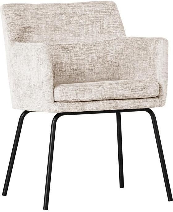 WOOOD Kam Eetkamerstoel Met Armleuning Velvet Off White 78x59x56 cm - Foto 2