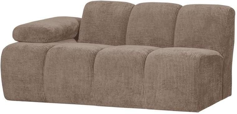 Woood Mojo 1 5-Zits Bank Met Arm Links Ribstof Zand 74x160x97