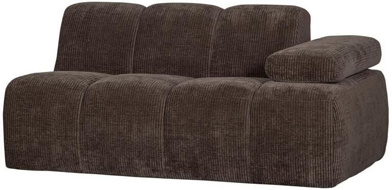 Woood Mojo 1 5-Zits Bank Met Arm Rechts Ribstof Bruin -74x160x67