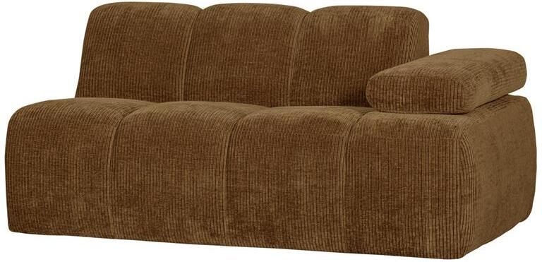 Woood Mojo 1 5-Zits Bank Met Arm Rechts Ribstof Geel 74x160x67