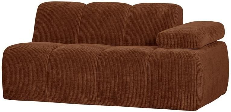 Woood Mojo 1 5-Zits Bank Met Arm Rechts Ribstof Roest Bruin