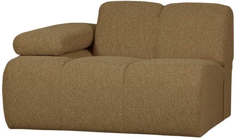 Woood Mojo 1-Zits Bank Met Arm Links Bouclé Geel|Bruin Melange