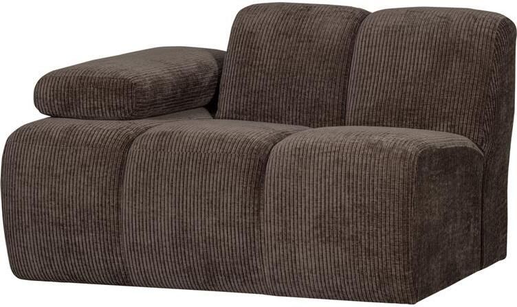 Woood Mojo 1-Zits Bank Met Arm Links Ribstof Bruin 74x120x97