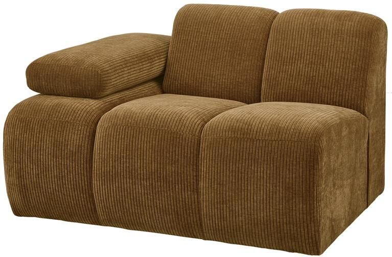 Woood Mojo 1-Zits Bank Met Arm Links Ribstof Geel 74x120x97