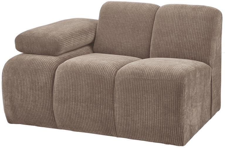 Woood Mojo 1-Zits Bank Met Arm Links Ribstof Zand 74x120x97