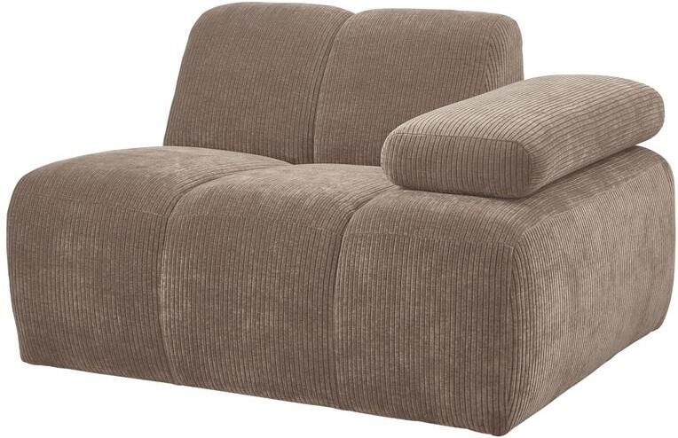 Woood Mojo 1-Zits Bank Met Arm Rechts Ribstof Zand 74x120x97