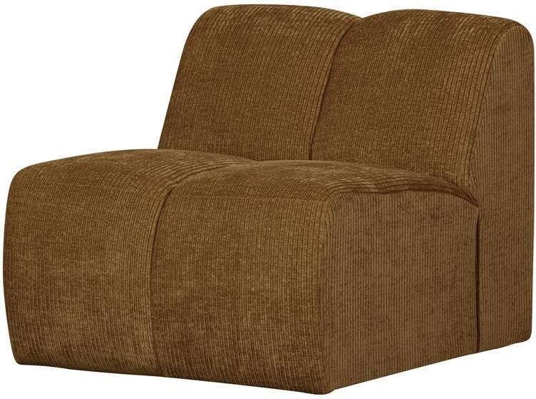 Woood Mojo 1-Zits Bank Ribstof Honing Geel 74x80x97