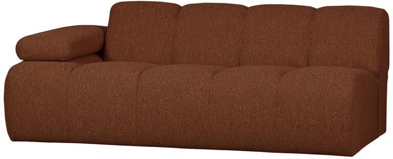 Woood Mojo 2-Zits Bank Met Arm Links Bouclé Roest Bruin Melange