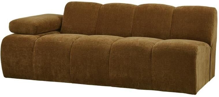 Woood Mojo 2-Zits Bank Met Arm Links Ribstof Geel 74x200x97