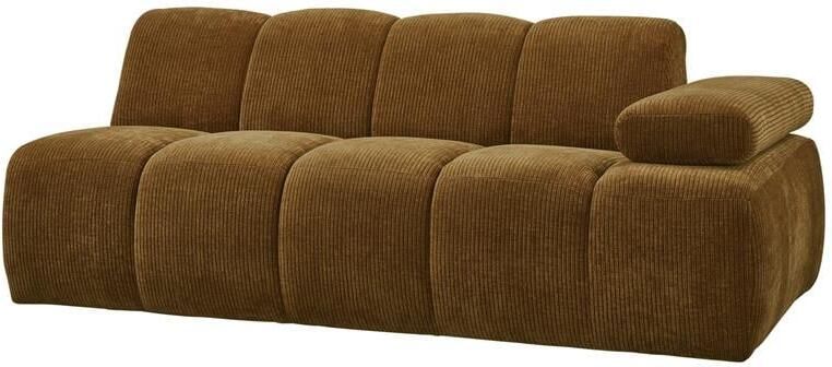 Woood Mojo 2-Zits Bank Met Arm Rechts Ribstof Geel 74x200x97