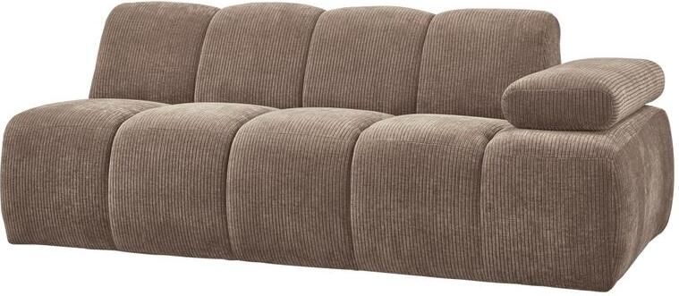 Woood Mojo 2-Zits Bank Met Arm Rechts Ribstof Zand 74x200x97