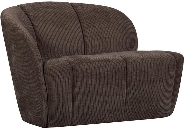 Woood Mojo 2-Zits Bankje Links Geweven Ribstof Bruin