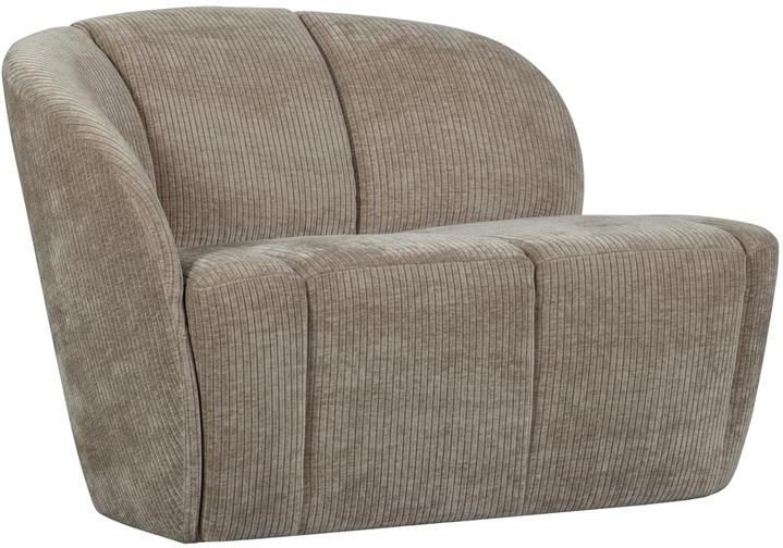 Woood Mojo 2-Zits Bankje Links Geweven Ribstof Donkerzand