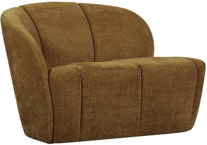 Woood Mojo 2-Zits Bankje Links Geweven Ribstof Honinggeel