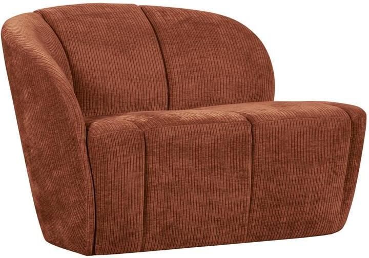 Woood Mojo 2-Zits Bankje Links Geweven Ribstof Roestbruin