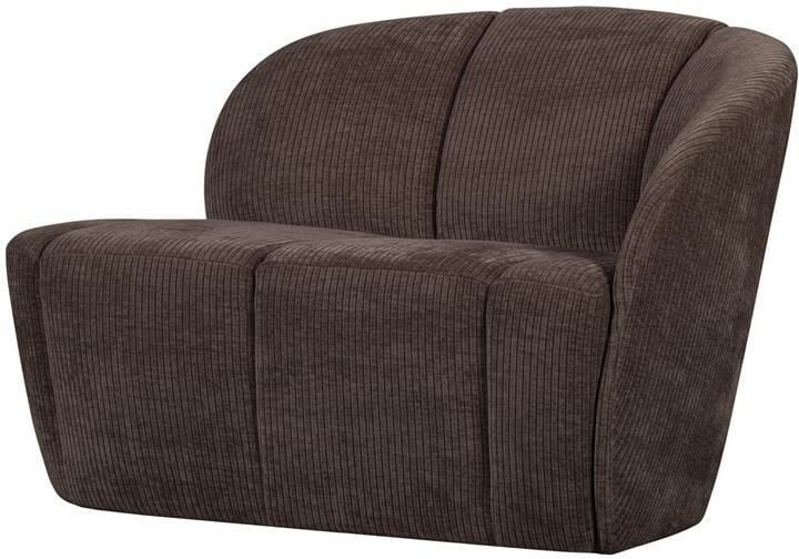 Woood Mojo 2-Zits Bankje Rechts Geweven Ribstof Bruin