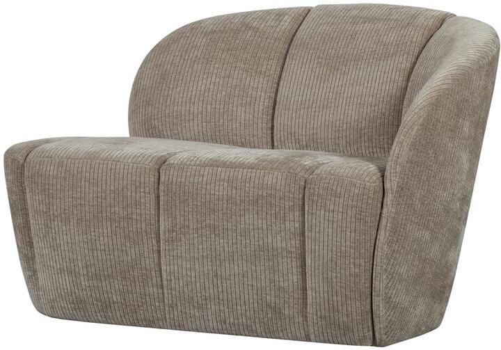 Woood Mojo 2-Zits Bankje Rechts Geweven Ribstof Donkerzand