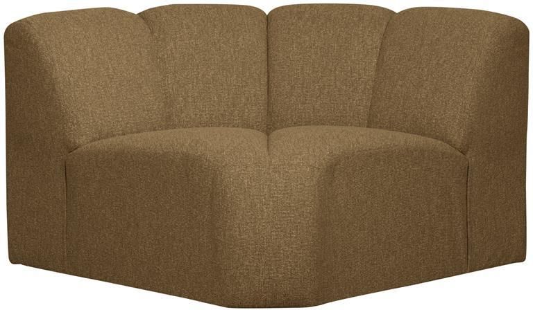 Woood Mojo Bank Hoekelement Bouclé Geel|Bruin Melange 75x68x77