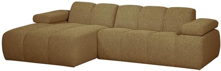 Woood Mojo Chaise Longue Bank Links Bouclé Geel|Bruin Melange