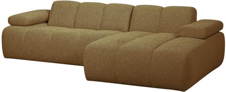 Woood Mojo Chaise Longue Bank Rechts Bouclé Geel|Bruin Melange
