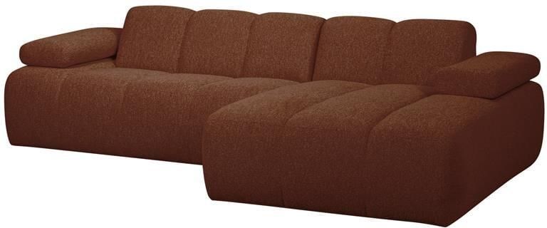 Woood Mojo Chaise Longue Bank Rechts Bouclé Roest Bruin Melange