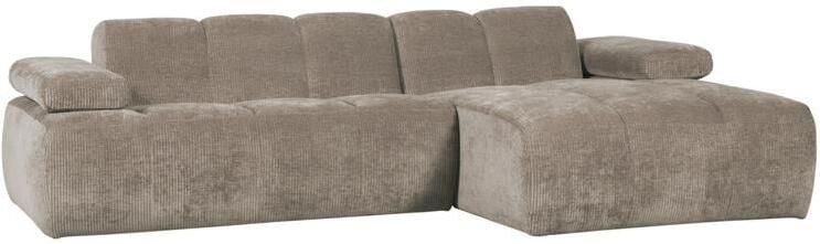 Woood Mojo Chaise Longue Bank Rechts Ribstof Donker Zand