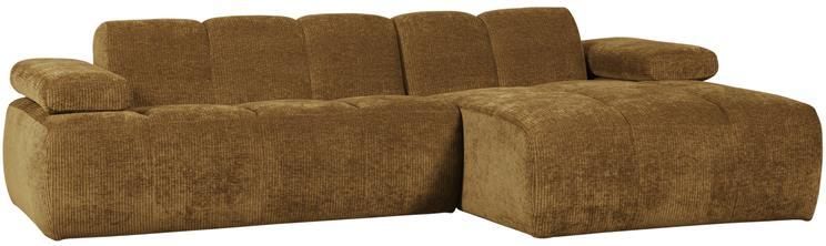 Woood Mojo Chaise Longue Bank Rechts Ribstof Honing Geel