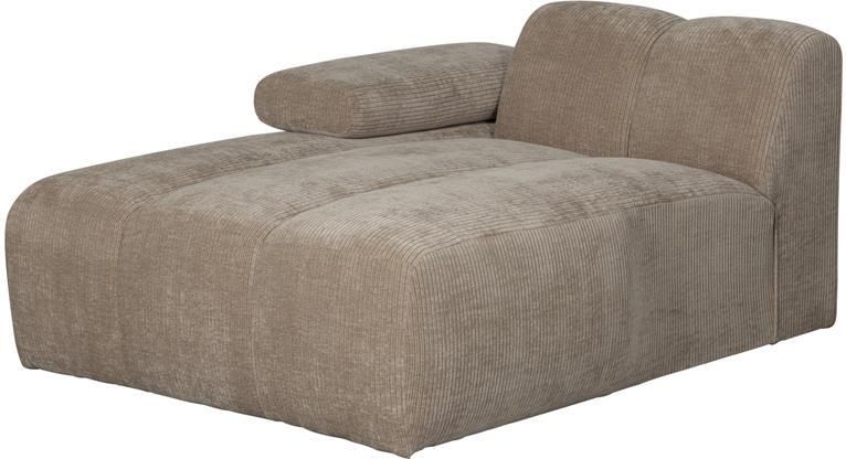 Woood Mojo Chaise Longue Elementenbank Links Ribstof Donker Zand