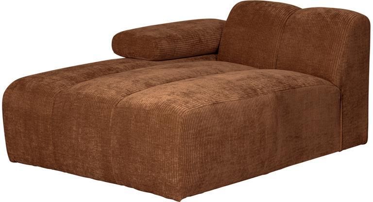 Woood Mojo Chaise Longue Elementenbank links Ribstof Roest Bruin
