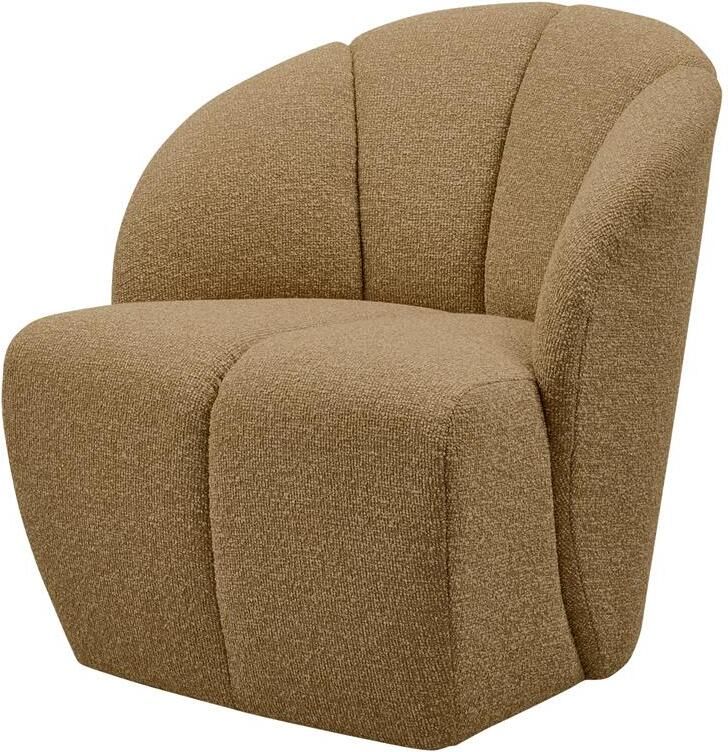 Woood Mojo Draaifauteuil Bouclé Geel|Bruin Melange 75x68x77