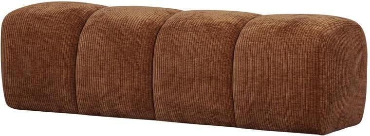 Woood Mojo Eetbankje 164 cm Mojo Ribstof Roest Bruin 49x164x45