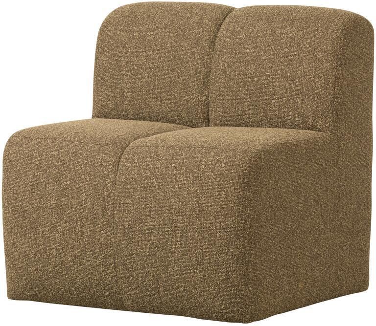 Woood Mojo Eetbankje 84cm Met Rugleuning Bouclé Geel|Bruin Melange