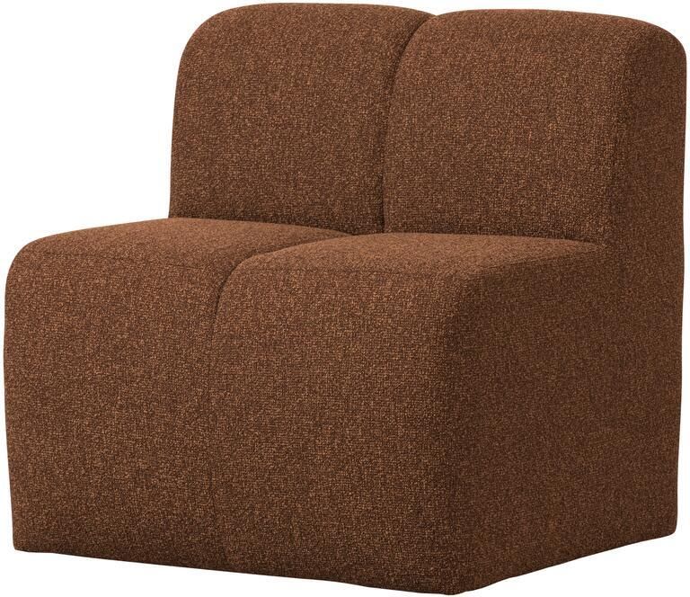 Woood Mojo Eetbankje 84cm Met Rugleuning Bouclé Roestbruin Melange