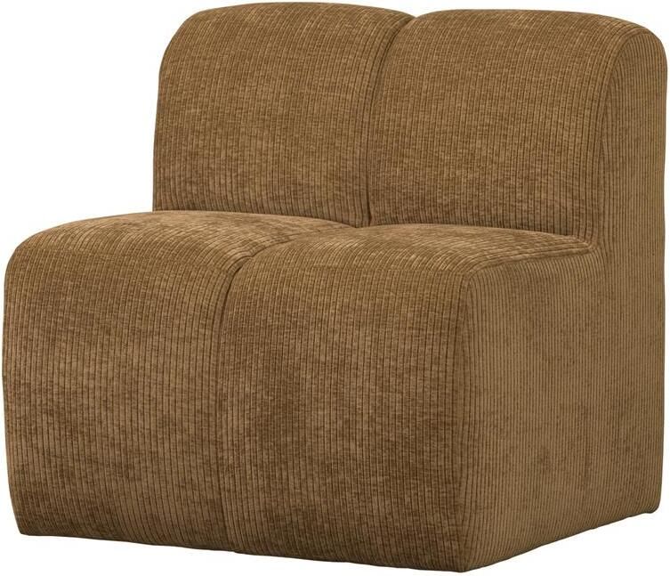 Woood Mojo Eetbankje 84cm Met Rugleuning Ribstof Honing Geel