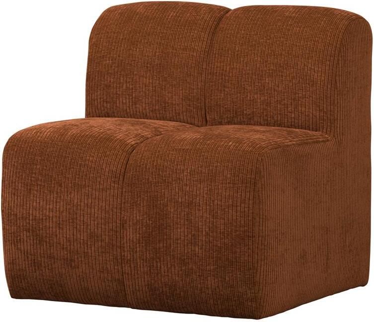 Woood Mojo Eetbankje 84cm Met Rugleuning Ribstof Roestbruin