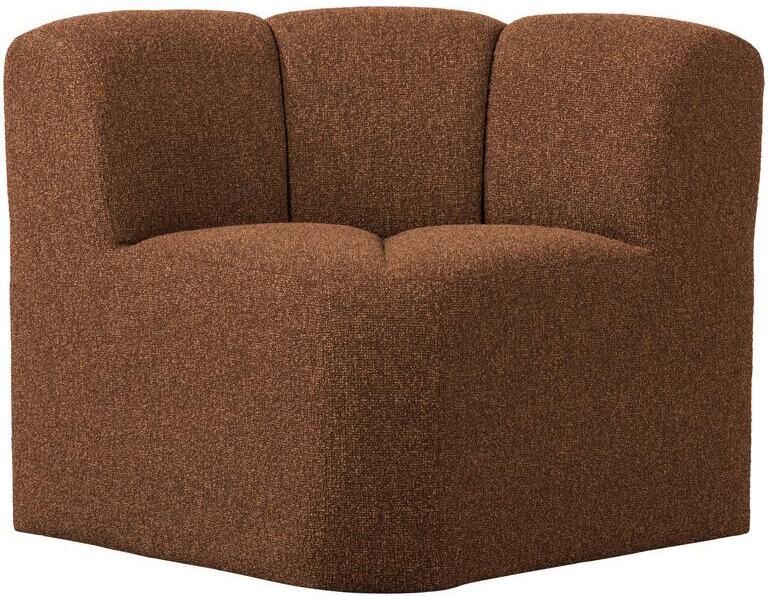 Woood Mojo Eetbankje Hoek Met Rugleuning Bouclé Roestbruin Melange