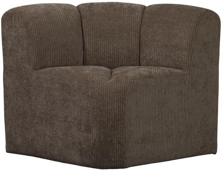 Woood Mojo Eetbankje Hoek Met Rugleuning Ribstof Bruin -88x86x86