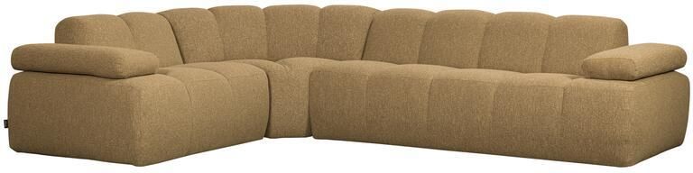 Woood Mojo Hoekbank Links Bouclé Geel|Bruin Melange 74x310x230