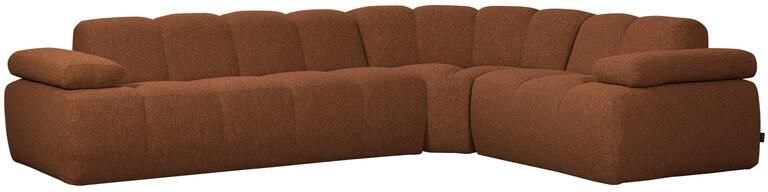Woood Mojo Hoekbank Rechts Bouclé Roestbruin Melange 74x310x230