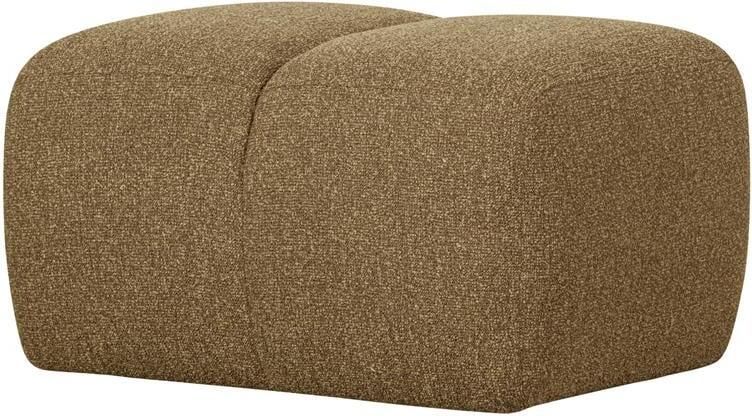 Woood Mojo Poef Bouclé Geel|Bruin Melange 80x60x45