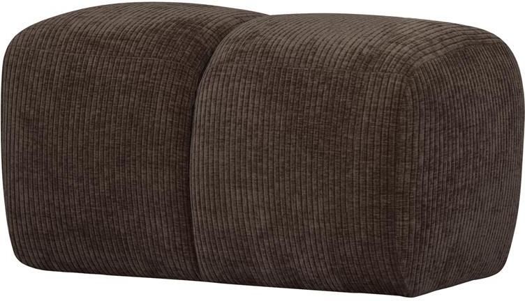 Woood Mojo Poef Ribstof Bruin 80x60x45