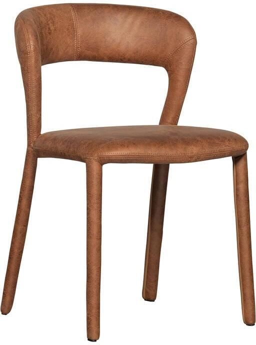 WOOOD Noble Eetkamerstoel Leerlook Cognac 76x51x56 - Foto 2