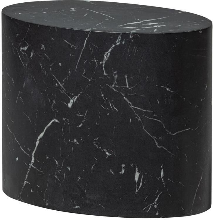 WOOOD Exclusive Bijzettafel Quint Marmerlook 40 x 24cm Zwart Ovaal - Foto 3