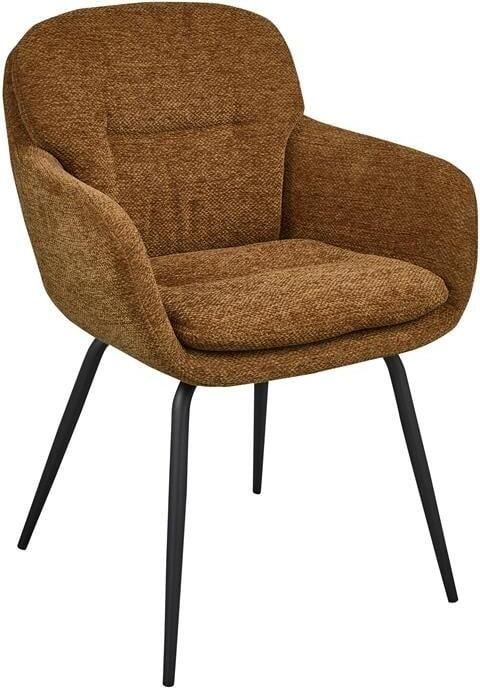 WOOOD Runa Eetkamerstoelen Polyester Caramel Bruin Geel Set van 2 - Foto 3