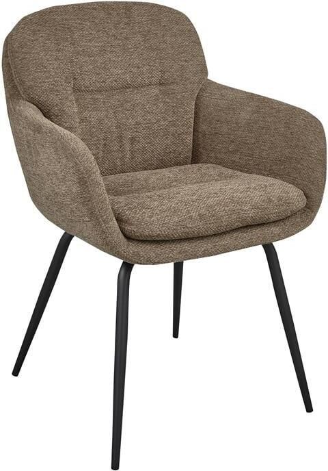 WOOOD Runa Eetkamerstoel Chenille Stof Donker Zand 82x57x59 cm - Foto 2