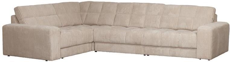 Woood Second Date Hoekbank Links Grove Ribstof Travertin