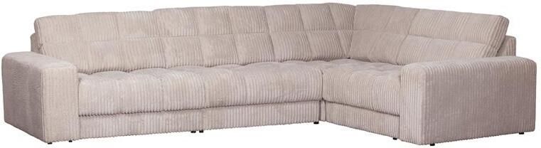 Woood Second Date Hoekbank Rechts Grove Ribstof Naturel