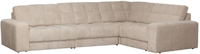 Woood Second Date Hoekbank Rechts Grove Ribstof Travertin