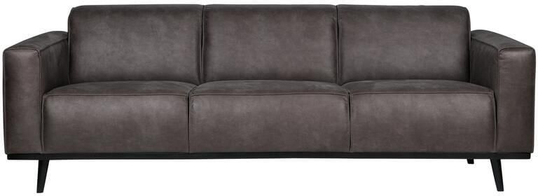 Woood Statement 3-Zits Bank Lederlook Donkergrijs 77x230x93